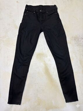 Citizens of Humanity Rocket High Rise Skinny Jeans Black Lyocell Blend Size 27